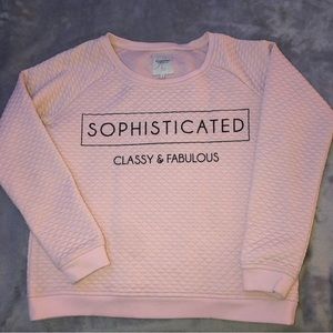Reserved Light pink long sleeve/ scoop neck sweater/ sweatshirt